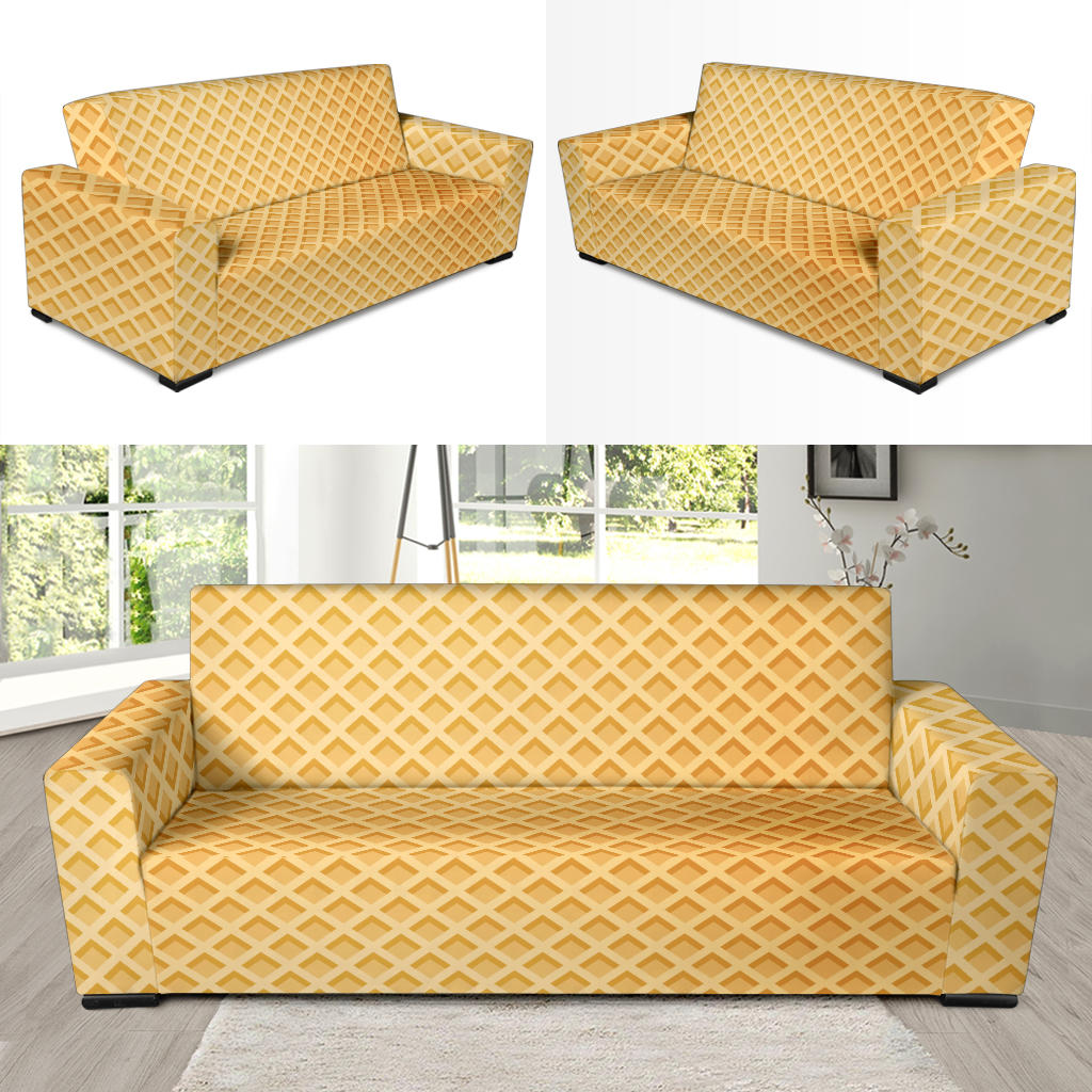 Waffle Texture Print Design LKS302 Sofa Slipcover