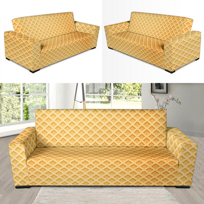 Waffle Texture Print Design LKS302 Sofa Slipcover