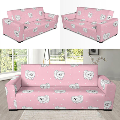 Pomeranians Pattern Print Design A02 Sofa Slipcover