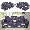 Sheep Night Pattern Print Design 02 Sofa Slipcover