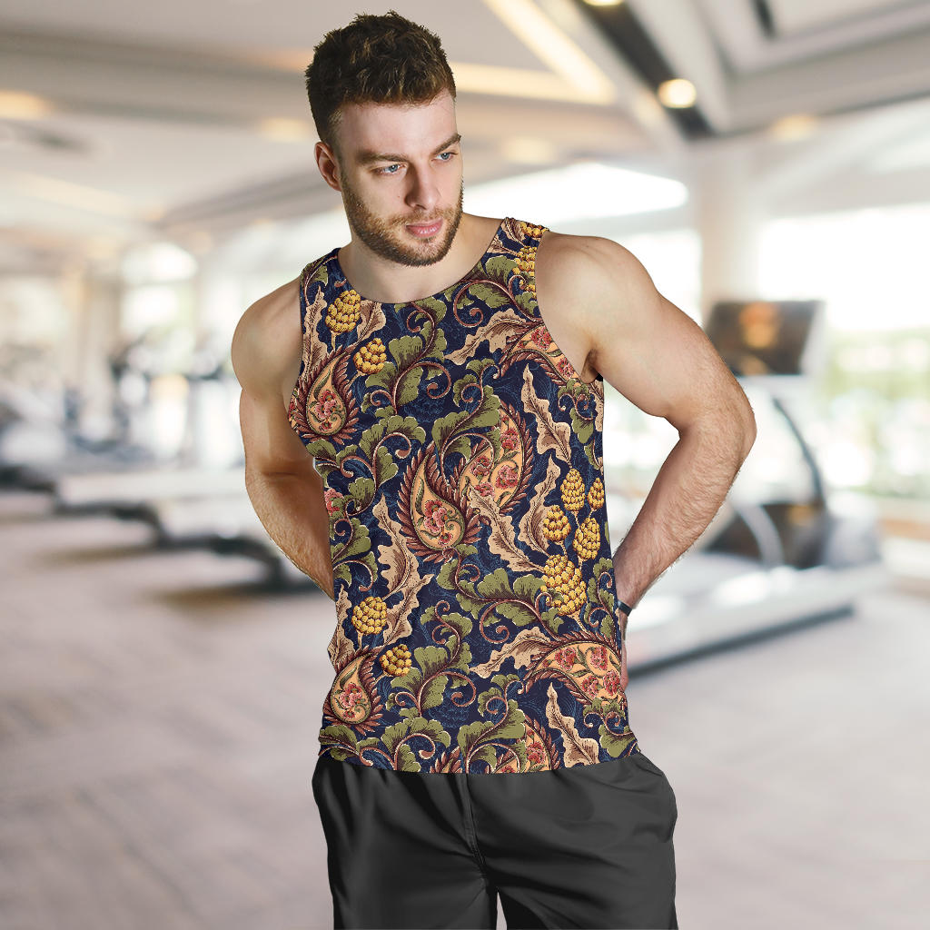 Floral Vintage Classic Print Men Tank Top