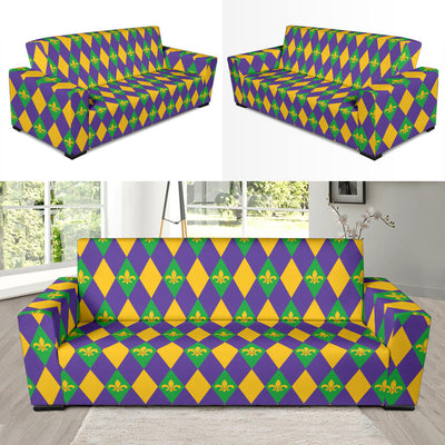 Mardi Gras Pattern Print Design 05 Sofa Slipcover