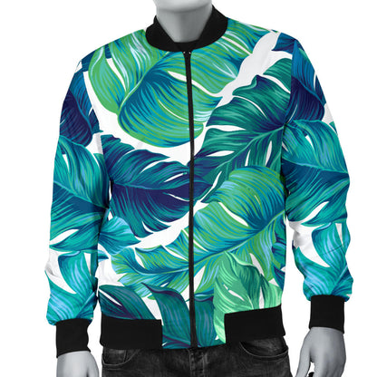 Brightness Tropical Palm Leaves Men Bomber Jacket