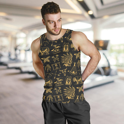 American indian Gold Style Men Tank Top