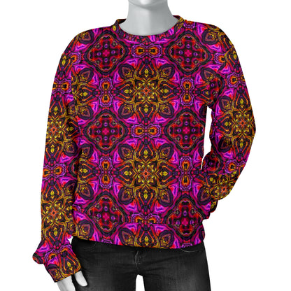 kaleidoscope Abstract Print Design Women Long Sleeve Sweatshirt