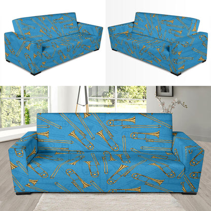 Trombone Pattern Print Design 01 Sofa Slipcover