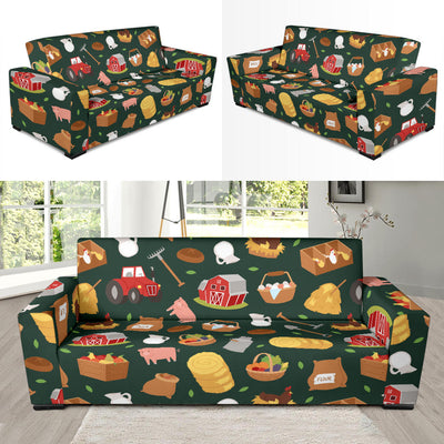 Agricultural Farm Print Design 02 Sofa Slipcover