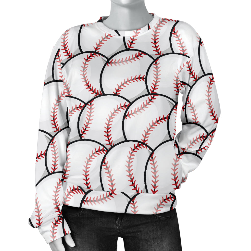 Baseball Pattern Women Long Sleeve Sweatshirt