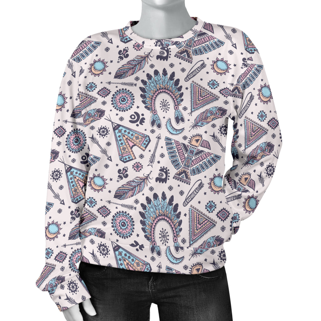 Eagles Native American Indian Symbol Women Long Sleeve Sweatshirt