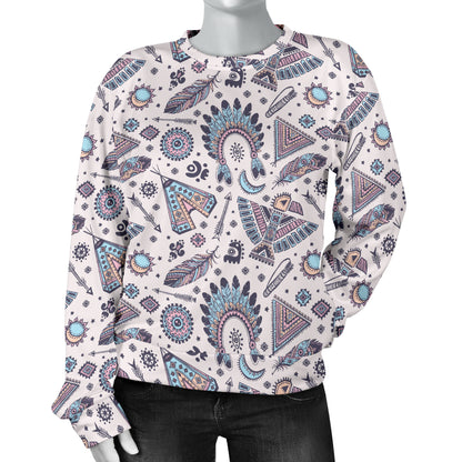 Eagles Native American Indian Symbol Women Long Sleeve Sweatshirt