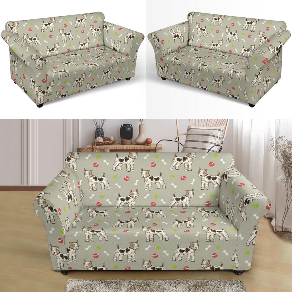 Toy Fox Terriers Print Design LKS301 Loveseat Couch Slipcover