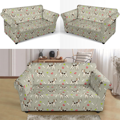 Toy Fox Terriers Print Design LKS301 Loveseat Couch Slipcover