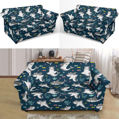 Shark Print Design LKS307 Loveseat Couch Slipcover