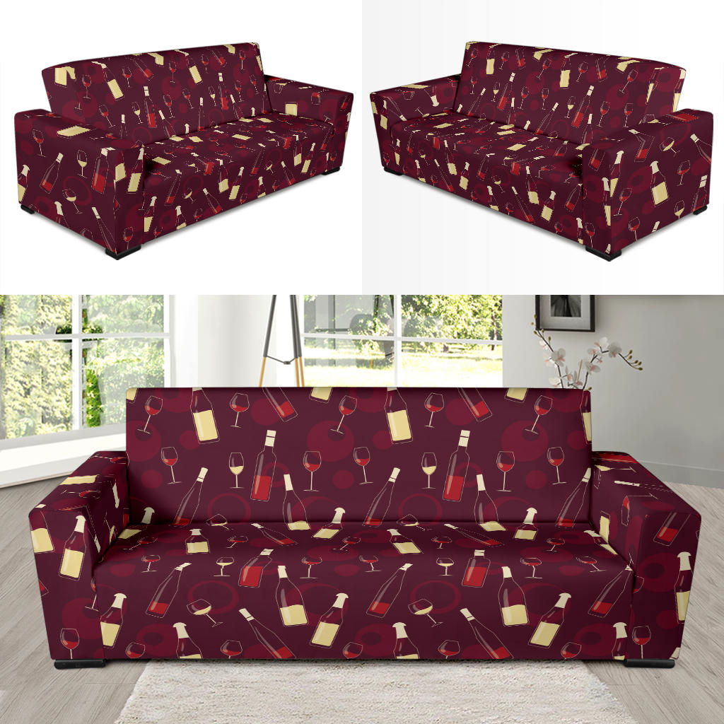 Wine Themed Print Design LKS302 Sofa Slipcover