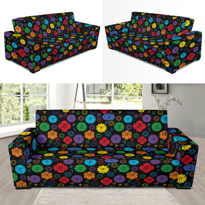 Chakra Pattern Print Design 01 Sofa Slipcover