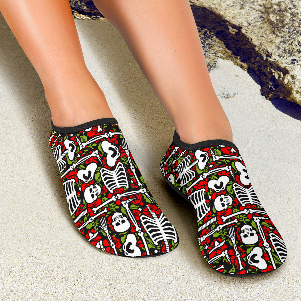 Skeleton Pattern Print Aqua Water Shoes