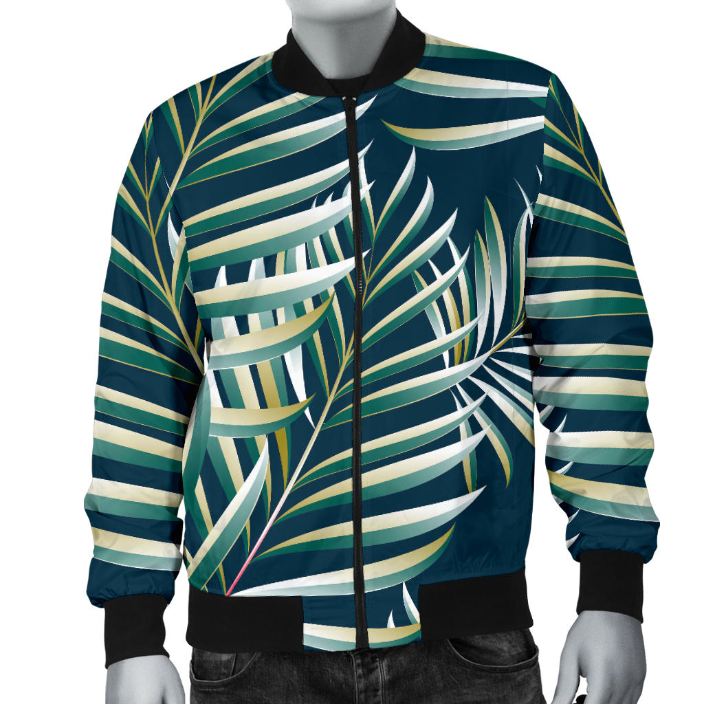 Sun Spot Tropical Palm Leaves hower Curtain Men Bomber Jacket