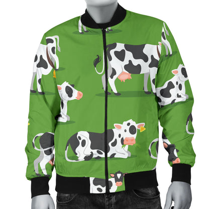 Cow Happy Print Pattern Men Bomber Jacket