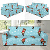 Sea Otter Cute Pattern Print Design 04 Sofa Slipcover