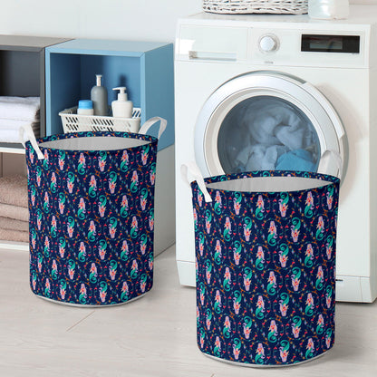 Mermaid Girl Cute Design Print Laundry Basket