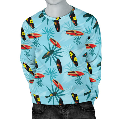 Surfboard Themed Pattern Men Long Sleeve Sweatshirt