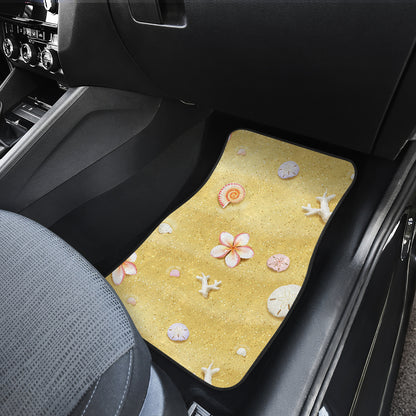 Beach Theme Print Car Floor Mats Front Back