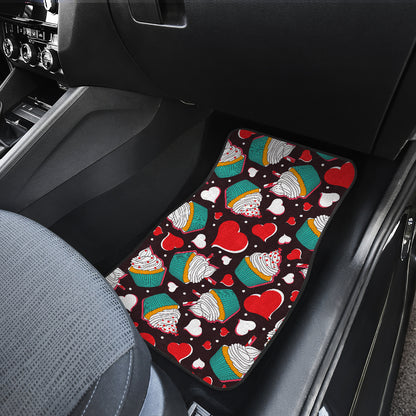 Cupcakes Heart Print Pattern Car Floor Mats Front Back
