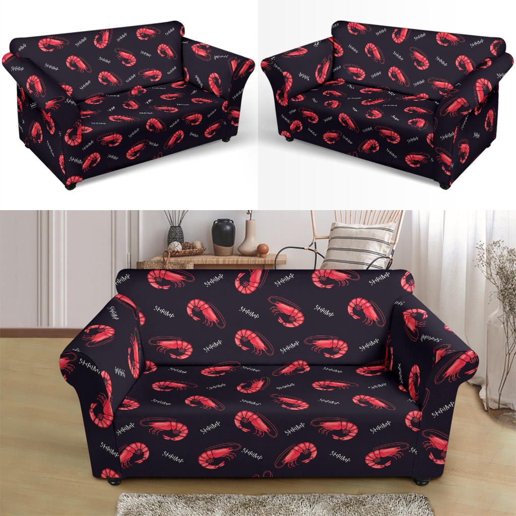 Shrimp Print Design LKS302 Loveseat Couch Slipcover