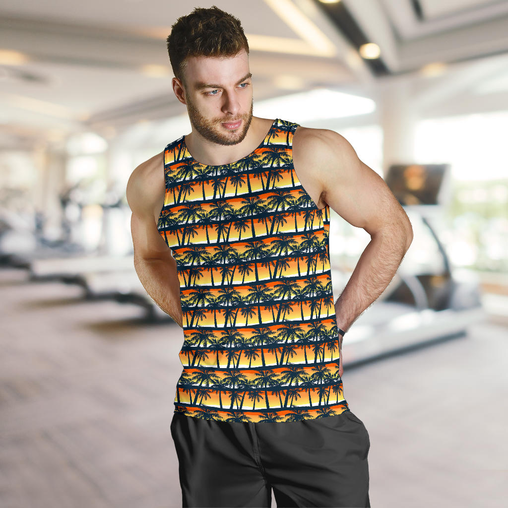 Palm Tree Sunset Design Print Men Tank Top