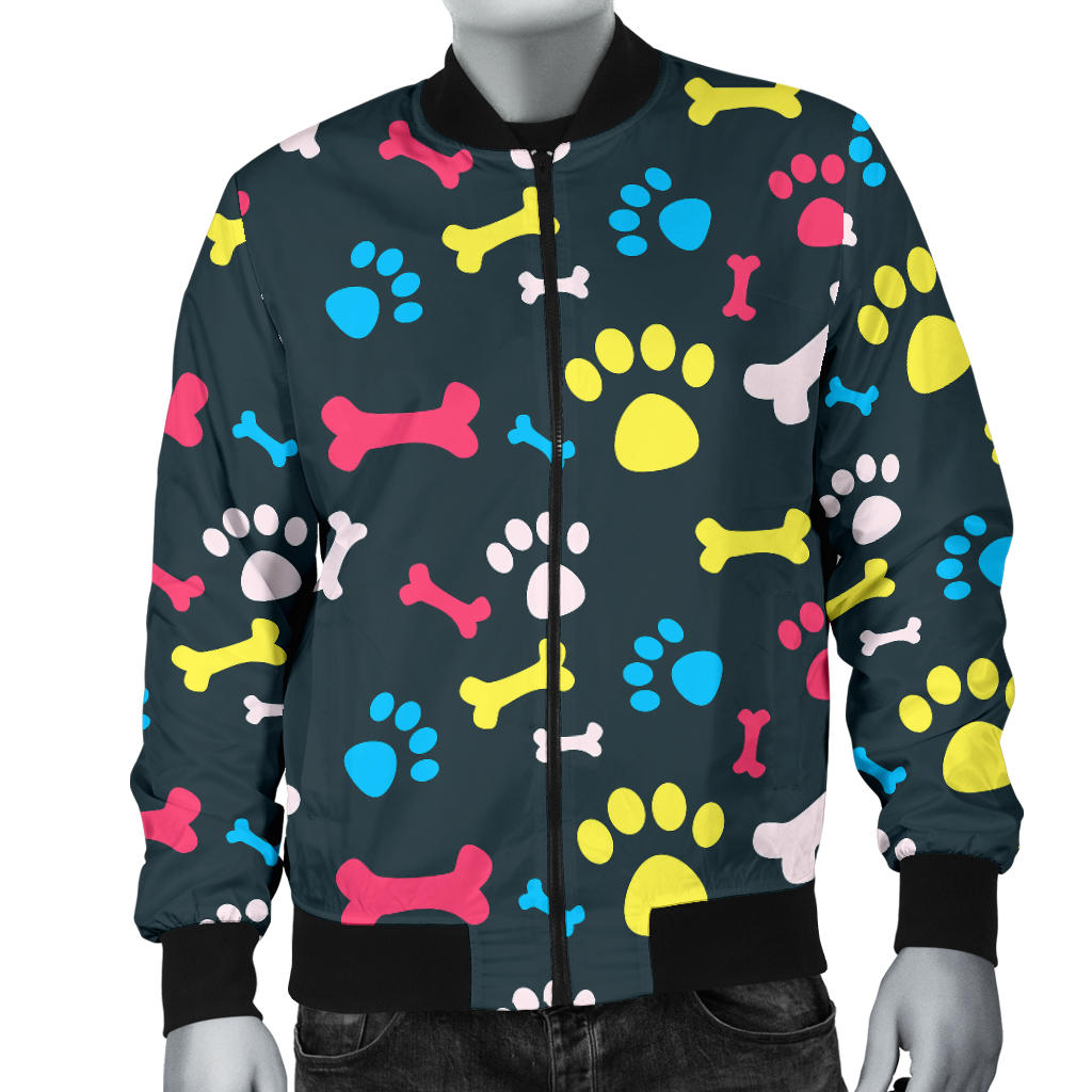 Paw Design Print Men Bomber Jacket