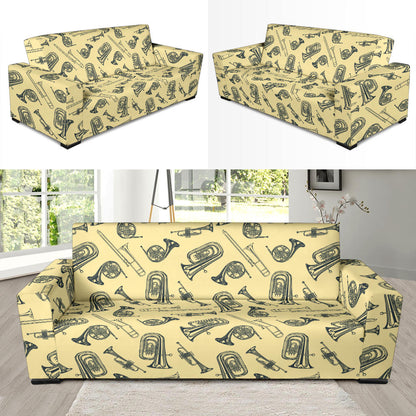 Tuba Pattern Print Design 01 Sofa Slipcover
