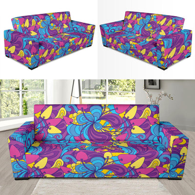 Psychedelic Mushroom Pattern Print Design A03 Sofa Slipcover