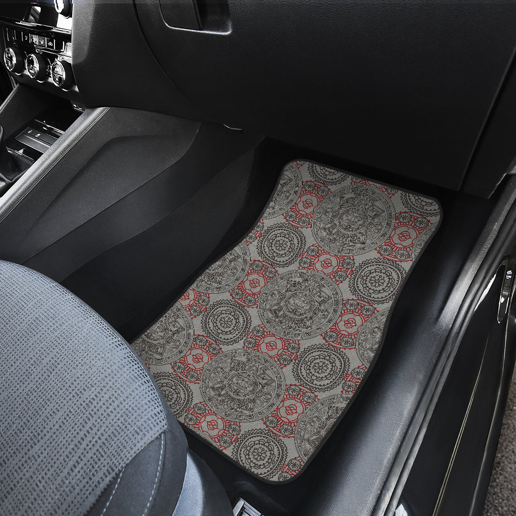 Calendar Aztec Style Print Pattern Car Floor Mats Front Back