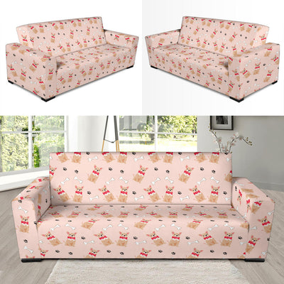 Chihuahua Pattern Print Design 04 Sofa Slipcover