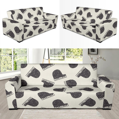 Piano Pattern Print Design 04 Sofa Slipcover