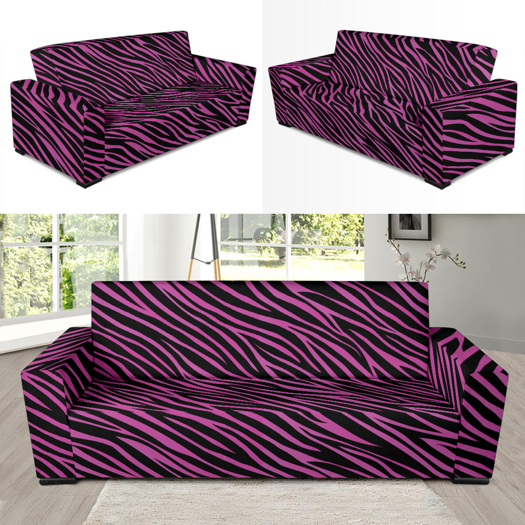 Zebra Pink Print Design LKS304 Sofa Slipcover