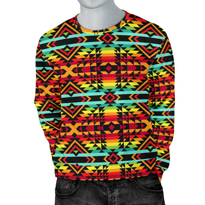 Kente Red Design African Print Men Long Sleeve Sweatshirt