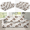 Basset Hound Pattern Print Design 01 Sofa Slipcover