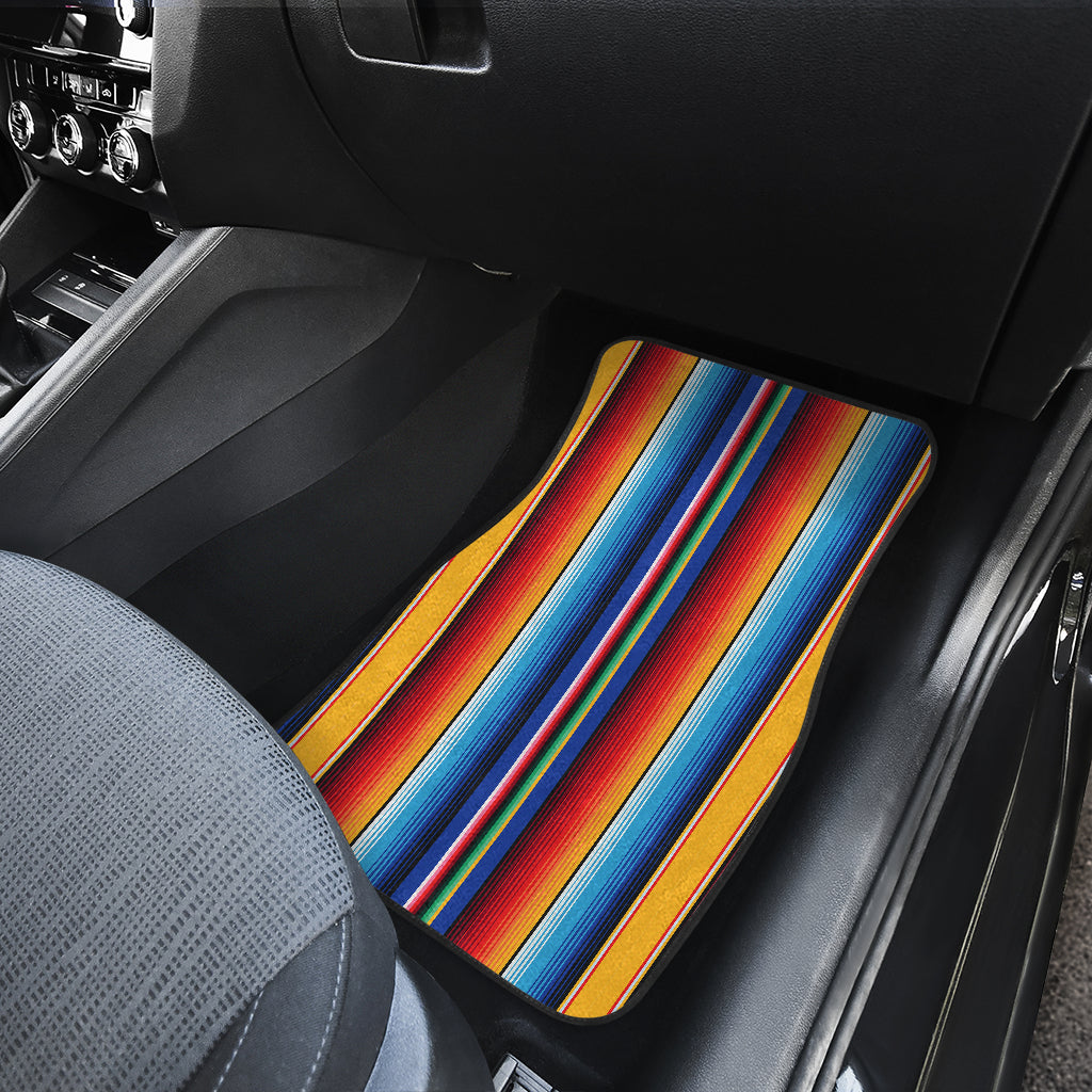 Mexican Blanket Stripe Print Pattern Car Floor Mats Front Back