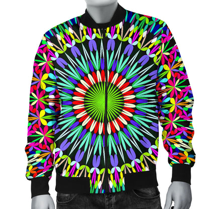 Bohemian Colorful Style Print Men Bomber Jacket