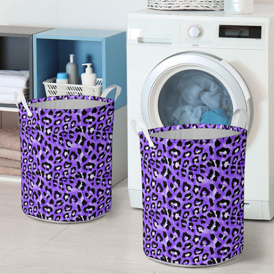 Leopard Purple Skin Print Laundry Basket