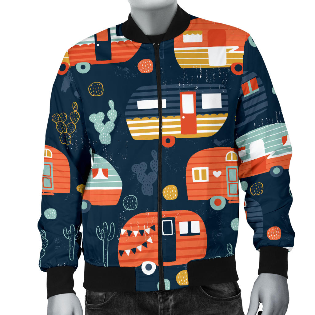 Camper Caravan Print Pattern Men Bomber Jacket