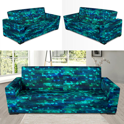 Mermaid Scales Pattern Print Design 06 Sofa Slipcover