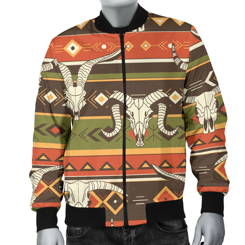American indian Skull Animal Men Bomber Jacket