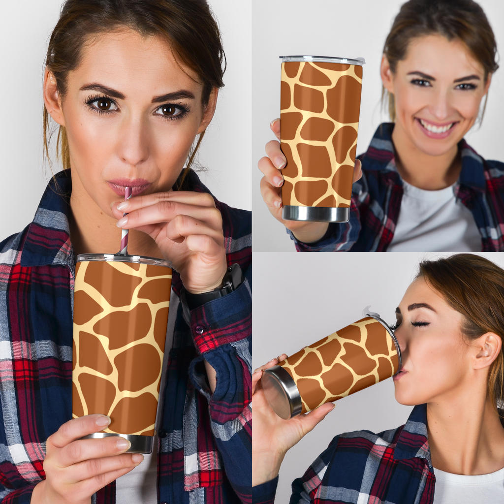 Giraffe Texture Print Tumbler