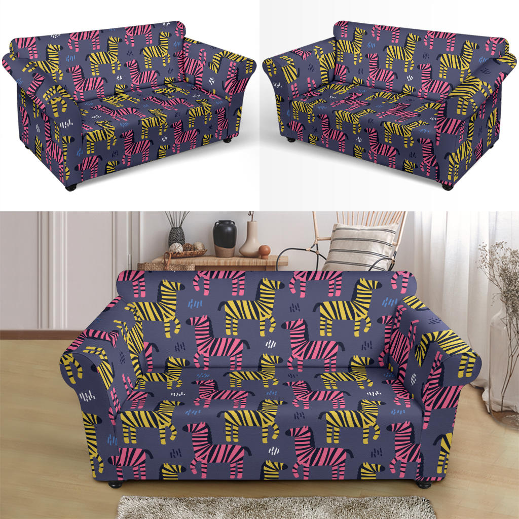 Zebra Print Design LKS303 Loveseat Couch Slipcover