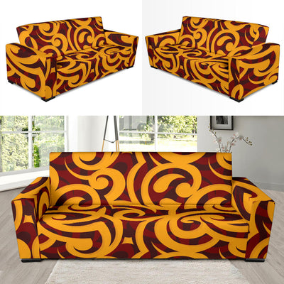 Maori Pattern Print Design 02 Sofa Slipcover