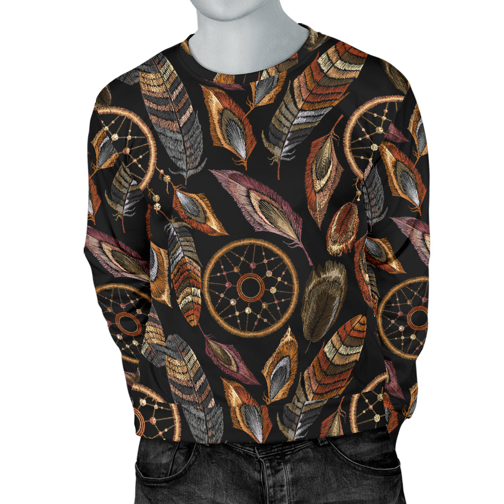 Dream catcher embroidered style Men Long Sleeve Sweatshirt