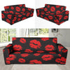 Lip Red Pattern Print Design 02 Sofa Slipcover