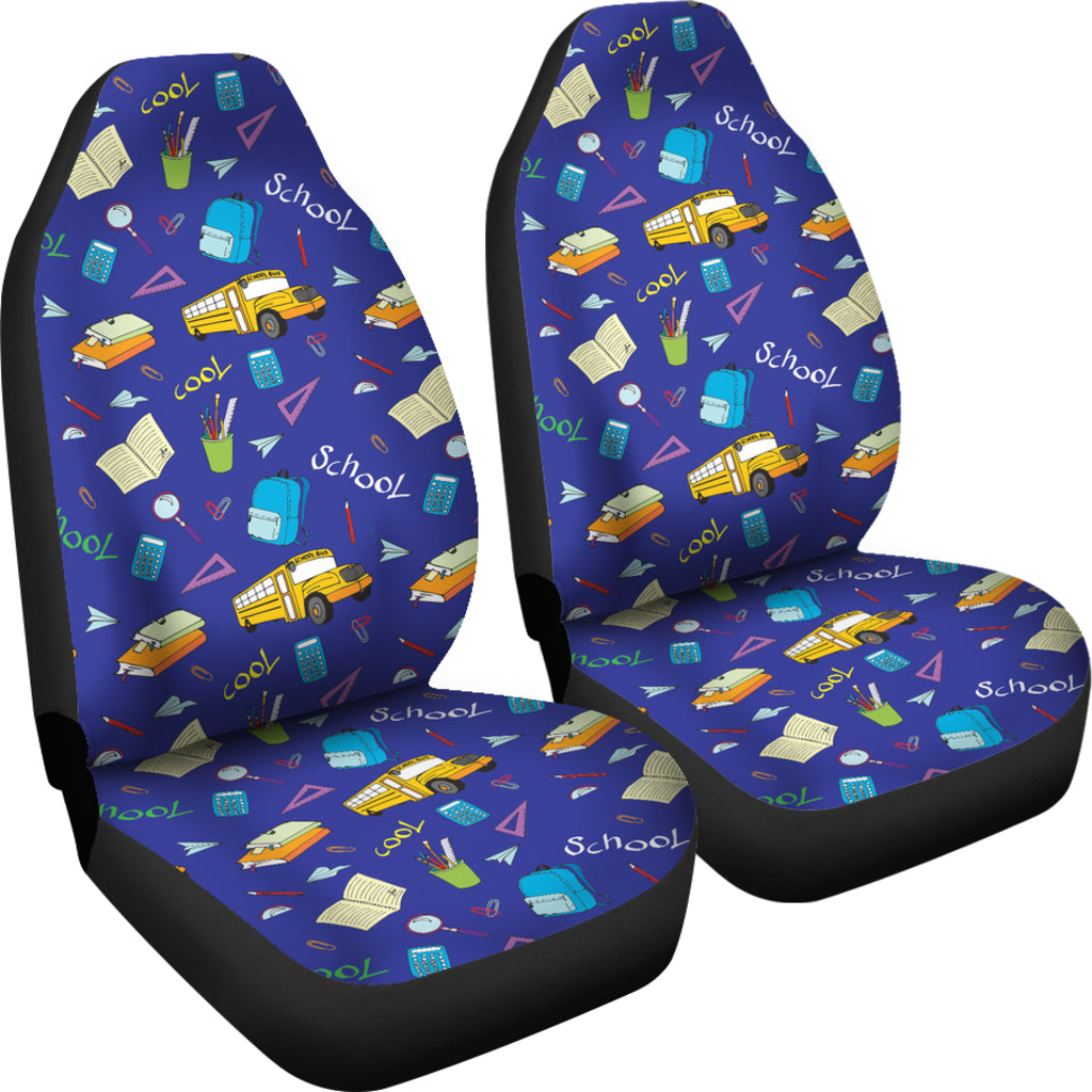 School Bus Print Design LKS307 Car Seat Covers